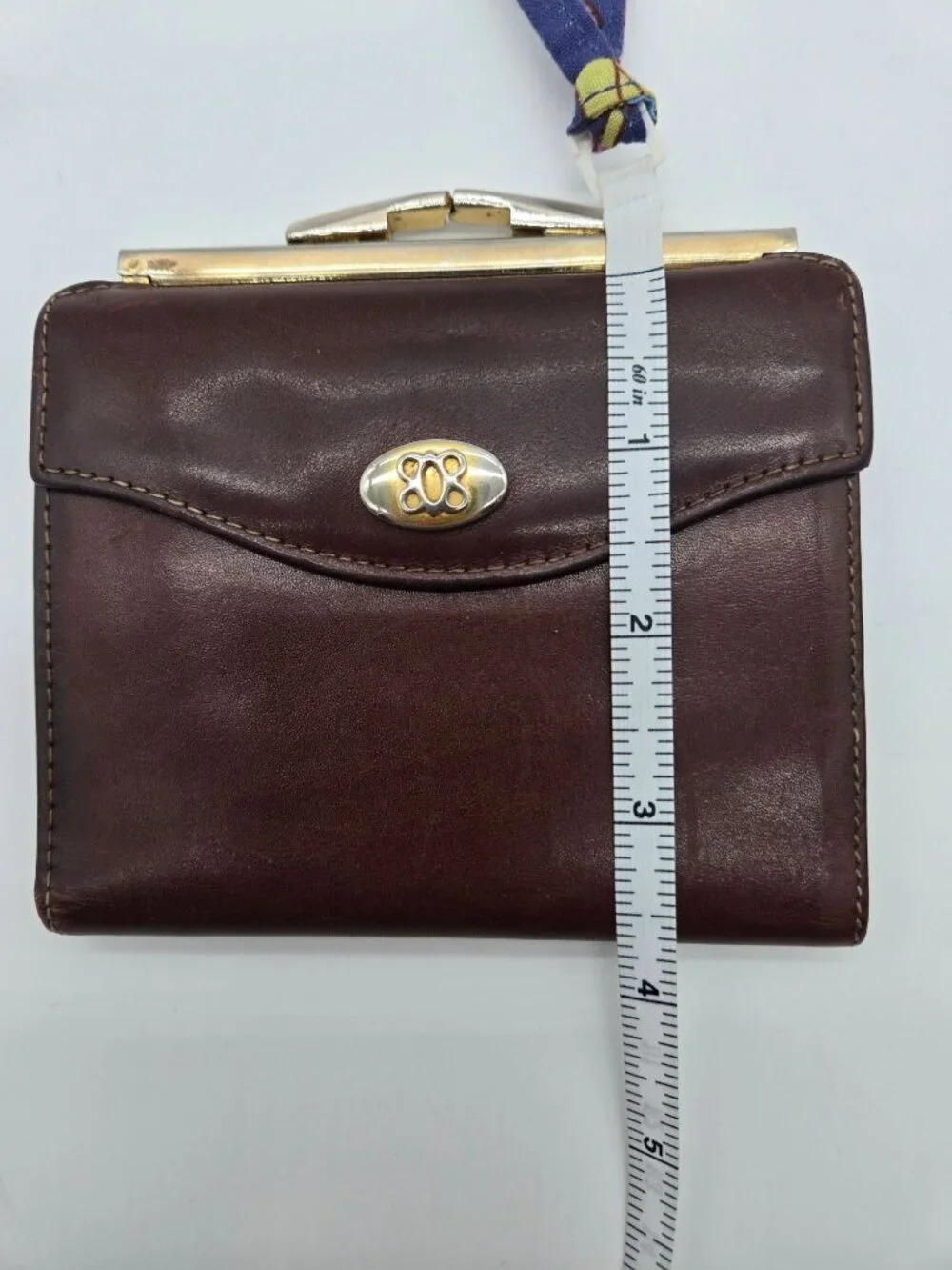 Vintage Bosca Burgundy Leather Kiss Lock Wallet Coin Purse Bifold Organizer
